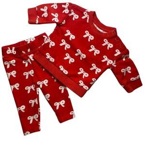 Hanna Andersson Little Sunshine Sweatshirt & Leggings Bows‎ Size 3-6Months